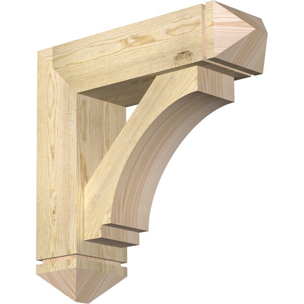 Ekena Millwork Imperial Arts and Crafts Rough Sawn Bracket w/ Offset Brace, Douglas Fir, 8"W x 28"D x 28"H BKT0806X28X28IMP03RDF - main